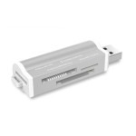 SDカードリーダー USB メモリーカードリーダー シルバー 4ポート MicroSD マルチカードリーダー コンパクト 軽量 ka10000a006