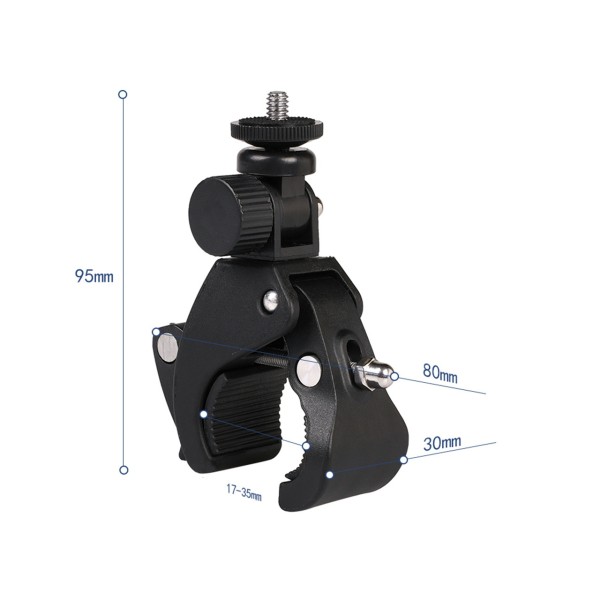 GoPro用マウント クランプ カメラスタンド スマホホルダー 自転車 オートバイ バイク 4分の1インチネジ ブラケット 固定