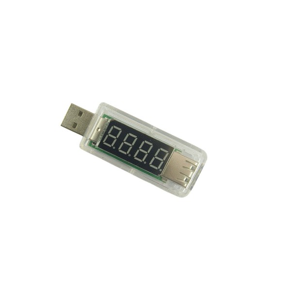 USB電流計 簡易電圧電流テスター 電圧テスター 電源メーター 3.5V～7V 0A～3A クリア コンパクト ka10000a036