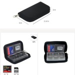 SDカードケース SDカードホルダー 黒 収納ポーチ micro SD メモリーカード ジッパー式 シンプル 無地 持ち運び