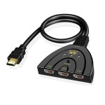 HDMI切り替え器 3入力1出力 分配器 | HDMIセレクター | HDMI端子増設 | 4K/1080p/3D対応 | Fire TV Stick、Xbox、PS3/4/5、PC、プロジェクターなど対応