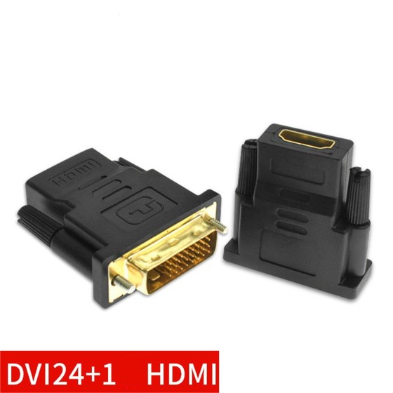 DVI-Dオス to HDMIメス 相互変換 変換アダプタ 変換器 ブラック