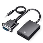 VGA to HDMI変換アダプター ノートパソコン・テレビ・プロジェクター対応 HDMI to VGA接続ケーブル ビデオ変換器 ka10000a101