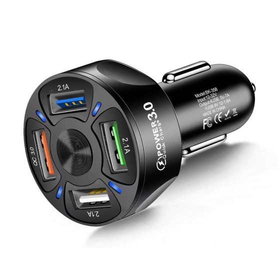 車載充電器 1台4役 QC3.0急速充電  変換アダプター ka10000a103