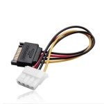 SATA電源ケーブル 4pin 15pin変換 データ接続ケーブル 4ピン15ピンSATA変換ケーブル 光学ドライブ ハードディスク用電源ケーブル　ka10000a107