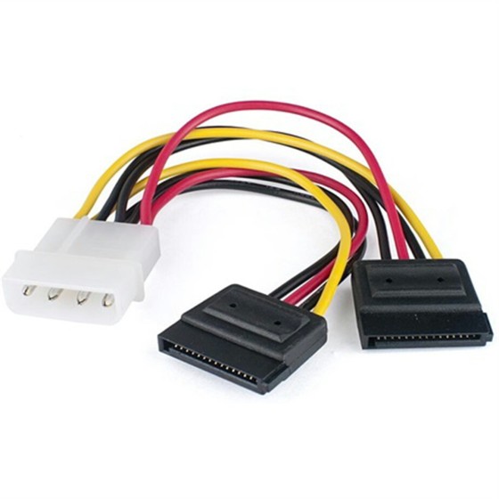SATA電源ケーブル 4P-to-15P変換 データ接続ケーブル 4ピン-to-SATA変換ケーブル 光学ドライブ・ハードディスク用電源ケーブル  1分岐タイプ ka10000a113