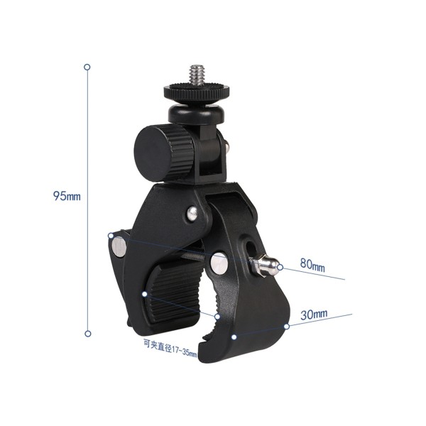 GoPro用マウント クランプ式 カメラスタンド＆スマホホルダー 自転車・オートバイ対応 1/4インチネジ対応 ブラケット固定用ka10000a158