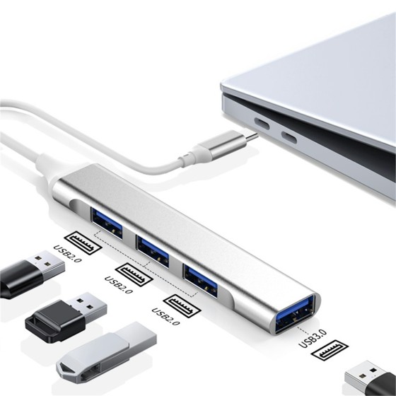 USB拡張ドック 3.0ハブ 多ポート Type-C対応 4ポート拡張 分配器 ワイヤレス変換アダプターka10000a171