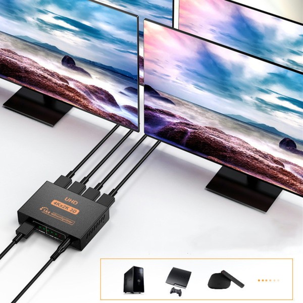 HDMI分配器 1入力4出力対応 4K高画質 分配ボックス 音声出力付き パソコン テレビ用ka10000a177