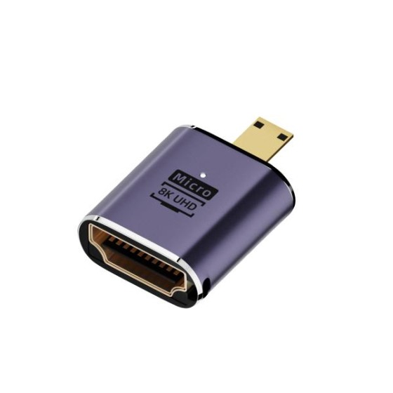 8K UHD対応 HDTV変換アダプター  タイプD HDMI マイクロHDMI Micro HDMIオス to HDMIメス  直型 HDMI延長アダプター ka10000a198