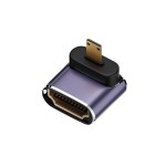 8K対応 HDTV変換アダプター タイプD HDMI マイクロHDMI Micro HDMIオス to HDMIメス L型 上向き HDMI延長アダプター ka10000a201