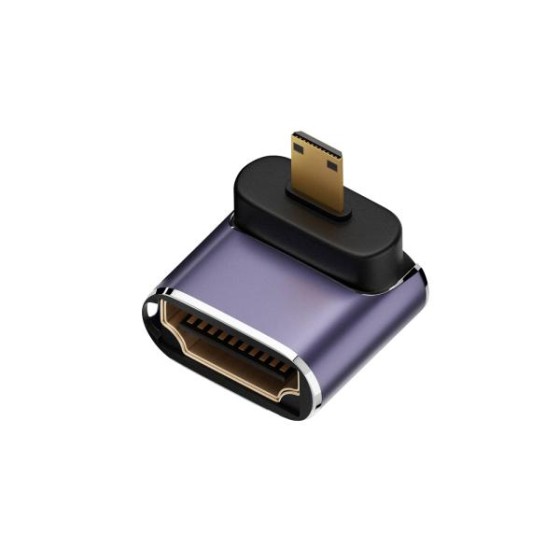 8K対応 HDTV変換アダプター タイプD HDMI マイクロHDMI Micro HDMIオス to HDMIメス L型 上向き HDMI延長アダプター ka10000a201