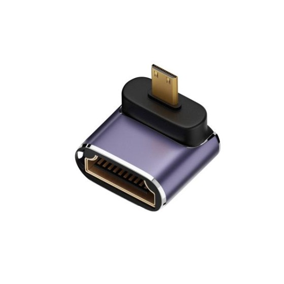 8K対応 HDTV変換アダプター タイプD HDMI マイクロHDMI Micro HDMIオス to HDMIメス L型 下向き HDMI延長アダプター ka10000a202