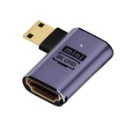 8K UHD対応 HDTV変換アダプター タイプC HDMI ミニHDMI Mini HDMIオス to HDMIメス 側面L型 左向き ka10000a205
