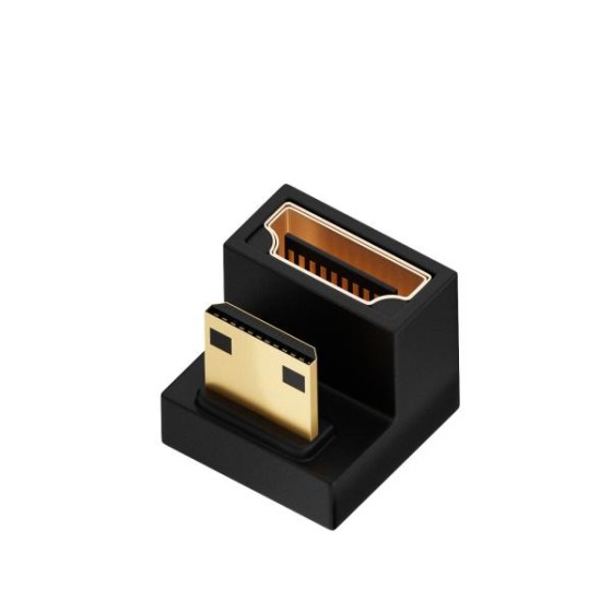 8K UHD対応 HDTV変換アダプター タイプC HDMI ミニHDMI Mini HDMIオス to HDMIメス U型 下向き HDMI延長アダプター ka10000a208