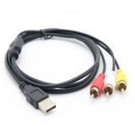 USB2.0オス  3RCAオス AV変換ケーブル  TV DVDプレーヤー対応 音声 映像伝送ka10000a217