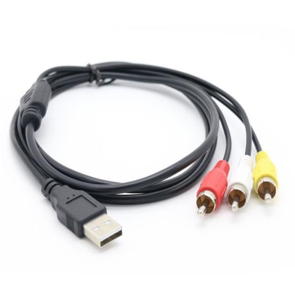 USB2.0オス  3RCAオス AV変換ケーブル  TV DVDプレーヤー対応 音声 映像伝送ka10000a217