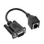 DB9 D-Sub 9ピンオスからRJ45メス 変換ケーブル RS232シリアル アダプター 延長 ネットワーク接続対応  ka10000a220