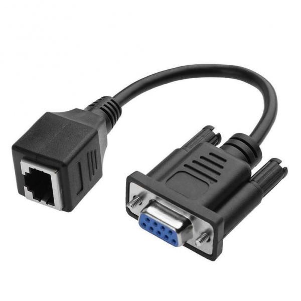 DB9 D-Sub 9ピンメスからRJ45メス 変換  延長ケーブル RS232シリアル アダプター ネットワーク接続対応 ka10000a221