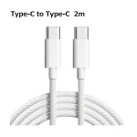 互換対応iPhone15 16対応 Type-C to Type-C (タイプC to タイプC)  PD急速充電ケーブル  充電コード 長さ 2m 編組 白色 高耐久 TPE素材 ka10000a302