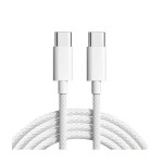 互換対応iPhone15 16対応 PD急速充電ケーブル Type-C to Type-C 編組 3m 白色 高耐久 TPE素材 ka10000a303