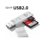 USB2.0 カードリーダー SDカード TFカード対応 二合一 白色 高速転送 パソコン ノートPC タブレット カメラ 車載対応ka10000a311