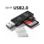 USB2.0 カードリーダー SDカード TFカード対応 二合一 黒色 高速転送 パソコン ノートPC タブレット カメラ 車載対応ka10000a312