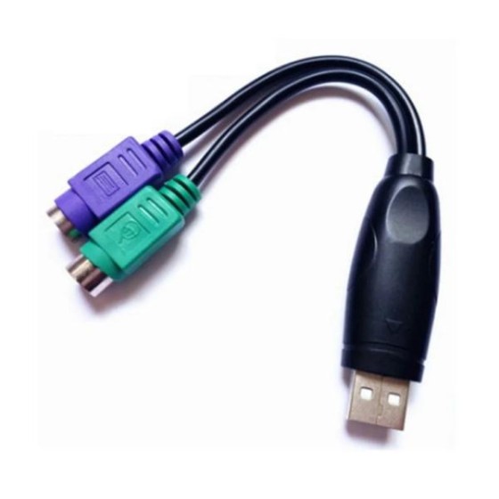 USB to PS/2 変換アダプター マウス キーボード スキャナー ゲームパッド対応 丸型6ピン端子 高互換 チップ内蔵モデルka10000a324