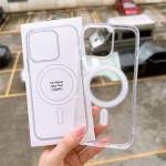 MagSafe対応 互換対応iPhone 15PLUS ケース 透明アクリル製 磁力吸着式 ワイヤレス充電対応 衝撃保護カバーka10000a372