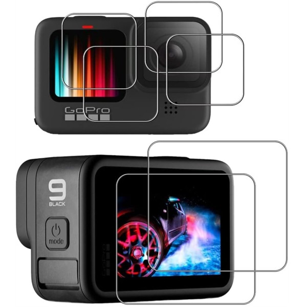 GoPro HERO12/11/10/9 Black ガラスフィルム 強化ガラス 2セット 液晶保護フィルム 指紋防止 飛散防止 ka10000a430