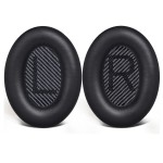 Bose QuietComfort 35/35II（QC35/QC35II）対応 交換用イヤーパッド  高密度クッション ソフトレザー 遮音タイプ ブラック ヘッドホン用 ka10000a511