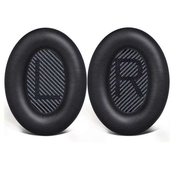 Bose QuietComfort 35/35II（QC35/QC35II）対応 交換用イヤーパッド  高密度クッション ソフトレザー 遮音タイプ ブラック ヘッドホン用 ka10000a511
