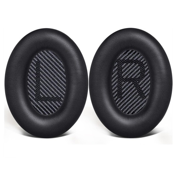 Bose QuietComfort 35/35II（QC35/QC35II）対応 交換用イヤーパッド  高密度クッション ソフトレザー 遮音タイプ ブラック ヘッドホン用 ka10000a511