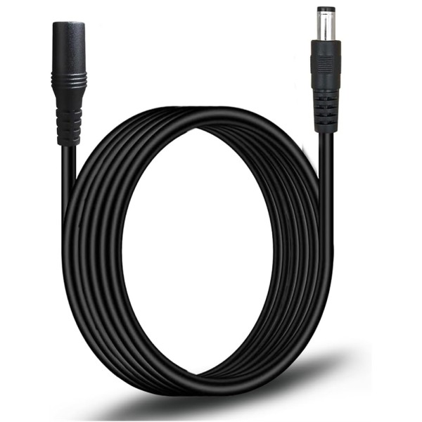 DC延長コネクタ 3m 18AWGケーブル 5.5×2.1mm 最大12A対応 銅芯使用 汎用電源延長コード 防犯カメラ・LED・車載モニター対応 ka10000a536