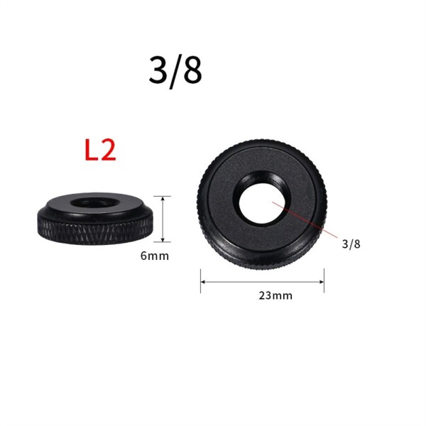 カメラネジ変換アダプター L2 - 3/8メスナット アルミ合金製 三脚・一脚・カメラ用 1/4対応ロックナット 1個 撮影補助アクセサリーka10000a548