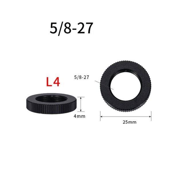 カメラネジ変換アダプター L4 - 5/8-27メスナット アルミ合金製 三脚・一脚・カメラ用 1/4対応ロックナット 1個セット 撮影補助アクセサリー ka10000a549