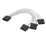 大4ピン → IDE電源変換ケーブル 1→3分岐 20cm 18AWG 錫メッキ銅芯 透明 HDD/光学ドライブ用 補助電源コードka10000a567