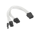 PCI-E 8ピン → デュアル8ピン (6+2) 分岐電源ケーブル グラフィックボード/GPU用 直通タイプ 20cm 18AWG 純銅 錫メッキ銅芯 透明補助電源コードka10000a572