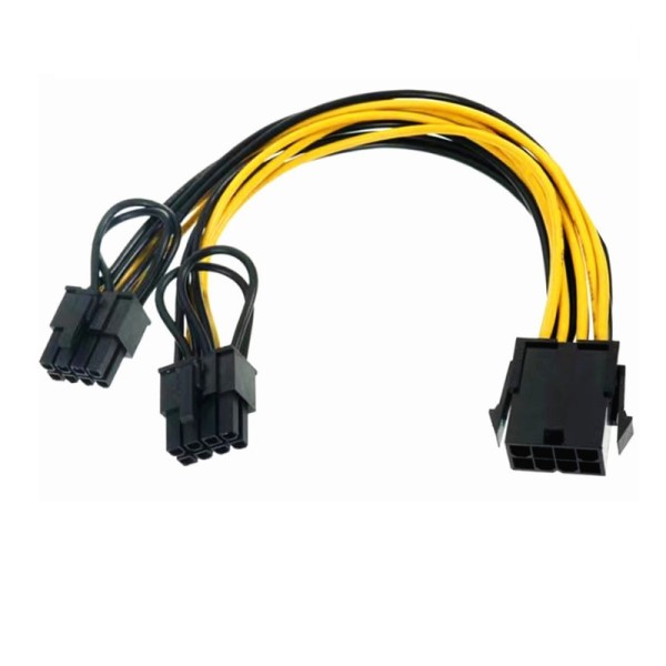 PCI-E 8ピン → デュアル8ピン (6+2) グラフィックボード用 補助電源ケーブル GPU電源分岐コード 高品質 18AWG 安定供給ka10000a573
