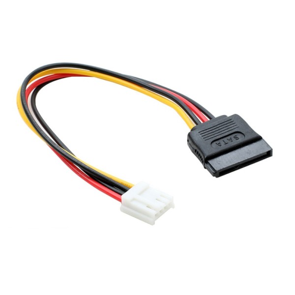 SATA電源 (メス) → ミニ4ピン (FDD/フロッピードライブ用) 変換ケーブル 20cm HDD/SSD/光学ドライブ対応 補助電源コードka10000a574