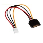 SATA電源 (オス) → ミニ4ピン (FDD/フロッピードライブ用) 変換ケーブル 20cm HDD/SSD/光学ドライブ対応 補助電源コード 高品質ka10000a576