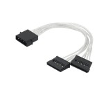 大4ピン → SATA電源ケーブル 2分岐 SATAメス×2 20cm 18AWG 錫メッキ銅芯 透明被覆 HDD/SSD/光学ドライブ対応 補助電源コード 高品質 安定供給ka10000a577