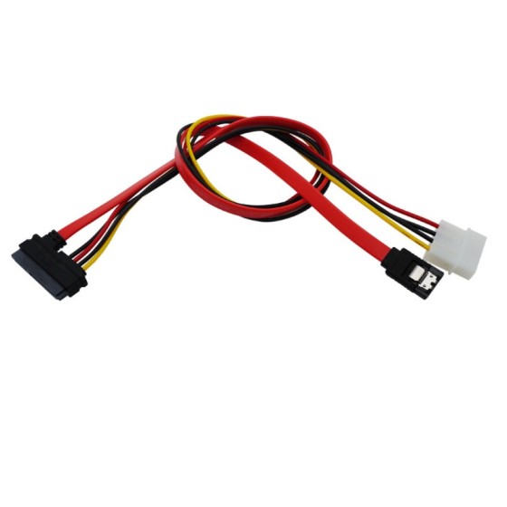 SATA 7+15ピン 一体型ケーブル 電源+データケーブル 50cm 大4ピン電源+SATAデータ転送 HDD/SSD用 高品質 補助電源コードka10000a578