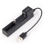 USB急速充電器 バッテリー充電器 シングルスロット 3.7Vリチウムイオン電池対応 18650/14500/16340/26650 USBケーブル付ka10000a605