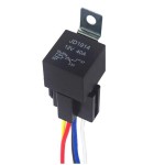 リレー 5極 DC12V 40A 車用 モーター対応 ヒューズ付 防水リレー 5ピン SPDT On/Off ソケットハーネス付き 黒ka10000a608