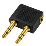 飛行機用 イヤホン変換アダプタ 3.5mm デュアルジャック ステレオミニプラグ 機内イヤホン変換ka10000a631