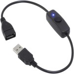 USBスイッチ Type-A ON/OFFランプ付き 28cm USB2.0データ通信 急速充電36W対応 スマホ充電対応ka10000a632