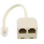 電話分配器 アダプター RJ11 2分岐プラグ モジュラーケーブル 延長アダプター 接続箱 電話回線分岐ka10000a633