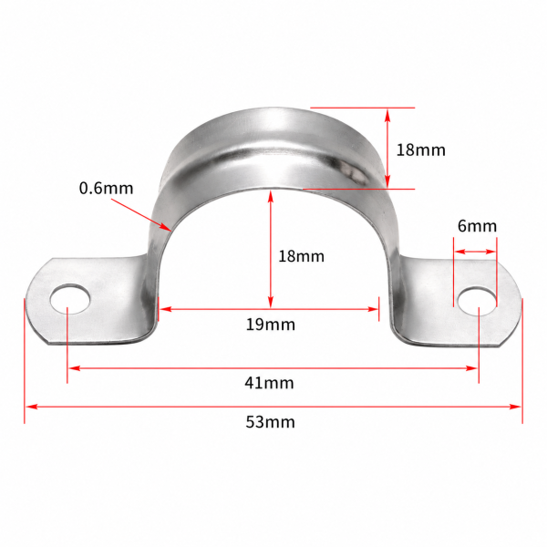U字パイプクランプ 約20mm 2穴 サドルバンド 304ステンレス 配管固定金具 単管パイプ用 ホースバンド 10個セット