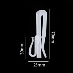 カーテンフック アジャスターフック 70mm 30本セット 高耐久 プラスチック カーテン用フック 長さ調整可能 窓カーテン レール用 交換用 フック